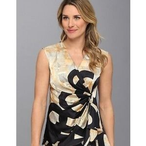 Nic+Zoe newspaper print blouse